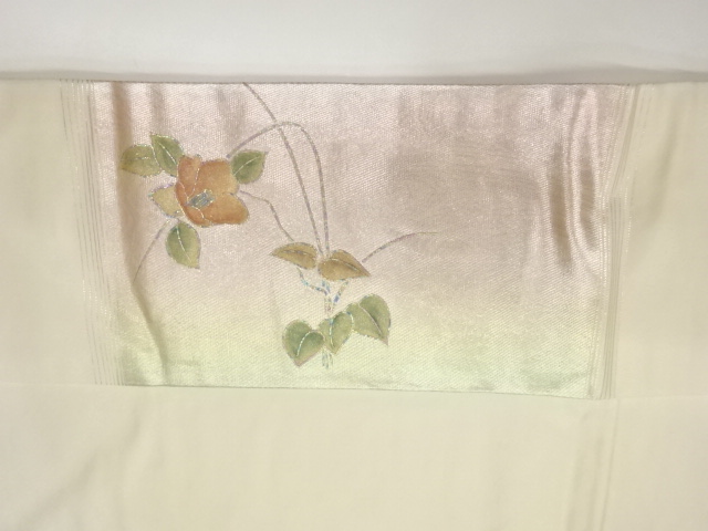  金彩椿模様暈し名古屋帯